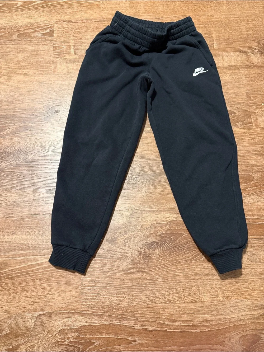 Nike Kids Black Joggers with White Logo